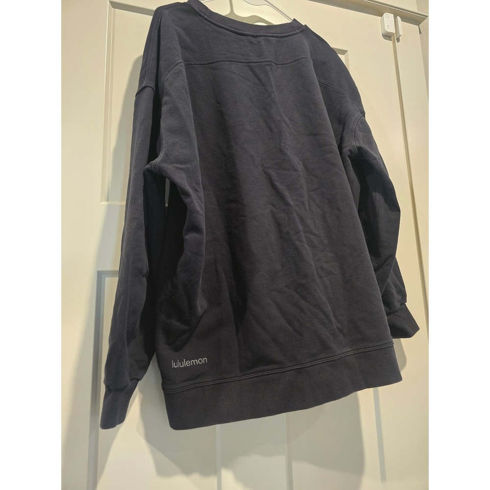 Lululemon Perfectly Oversized Crew Black Cotton Terry Pullover Sweatshirt